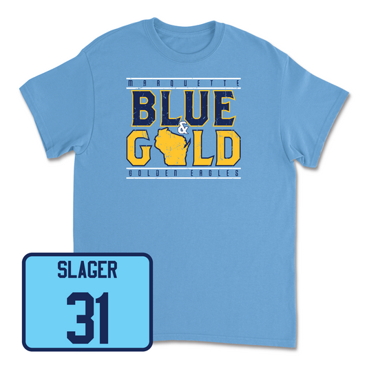 Championship Blue Men's Lacrosse State Tee Youth Small / Adam Slager | #31