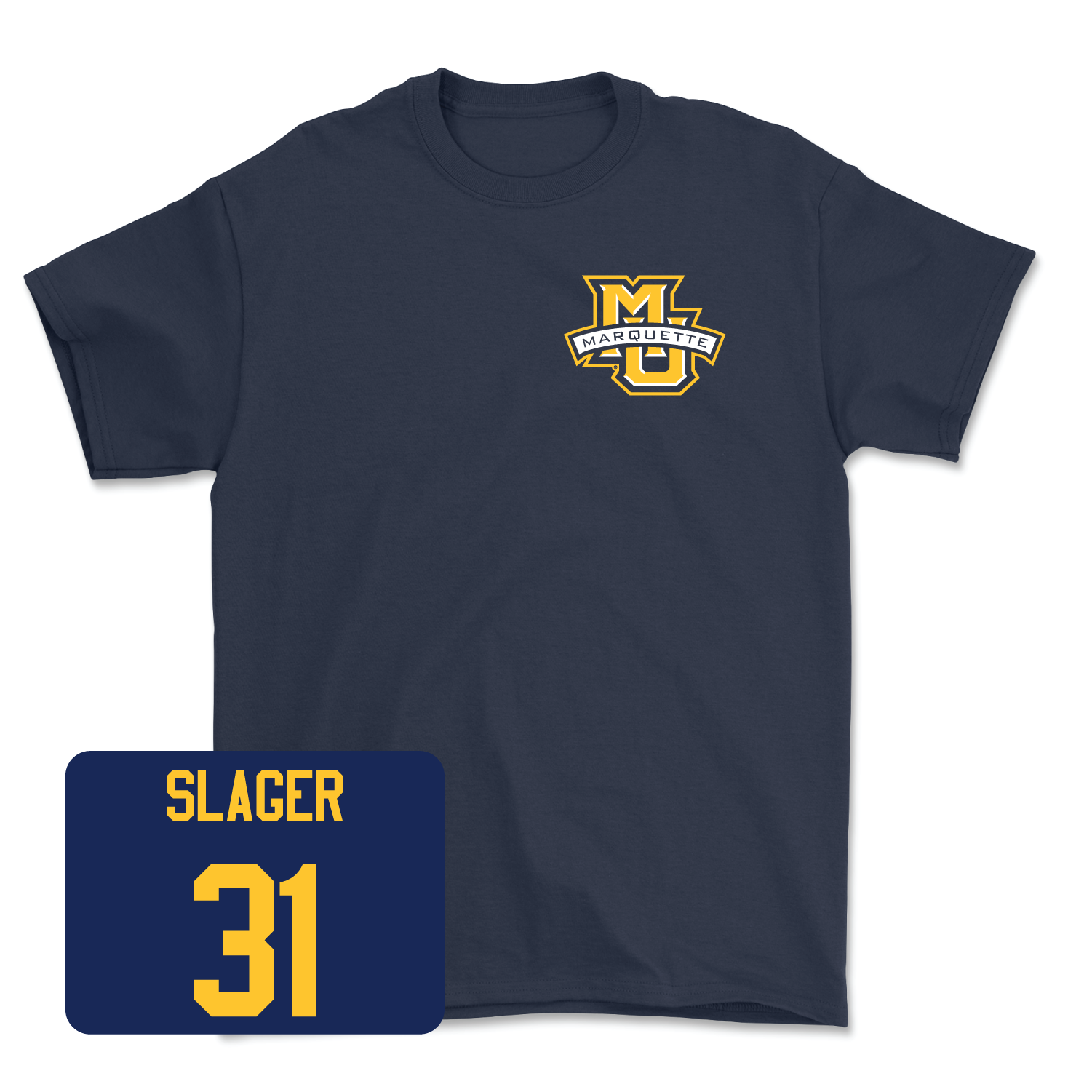 Navy Men's Lacrosse Classic Tee Small / Adam Slager | #31