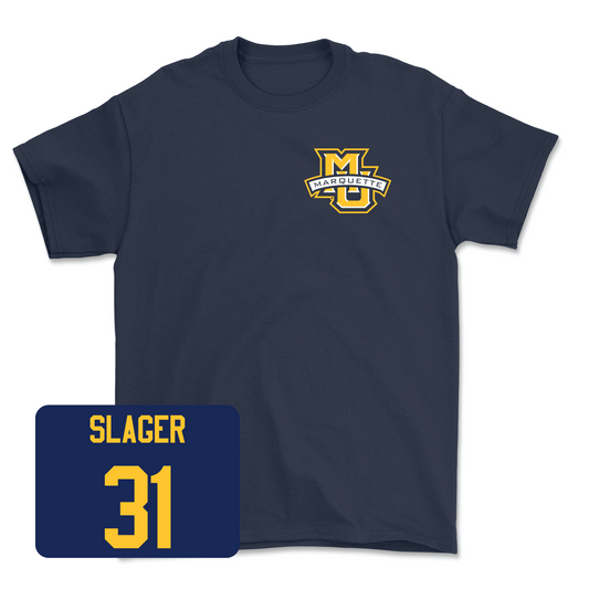 Navy Men's Lacrosse Classic Tee Youth Small / Adam Slager | #31