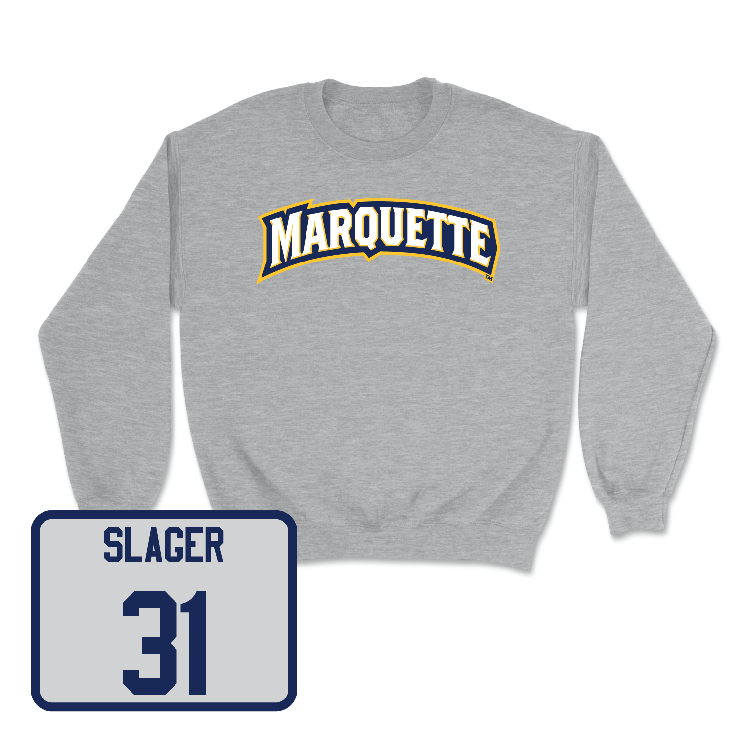 Sport Grey Men's Lacrosse Wordmark Crew Small / Adam Slager | #31