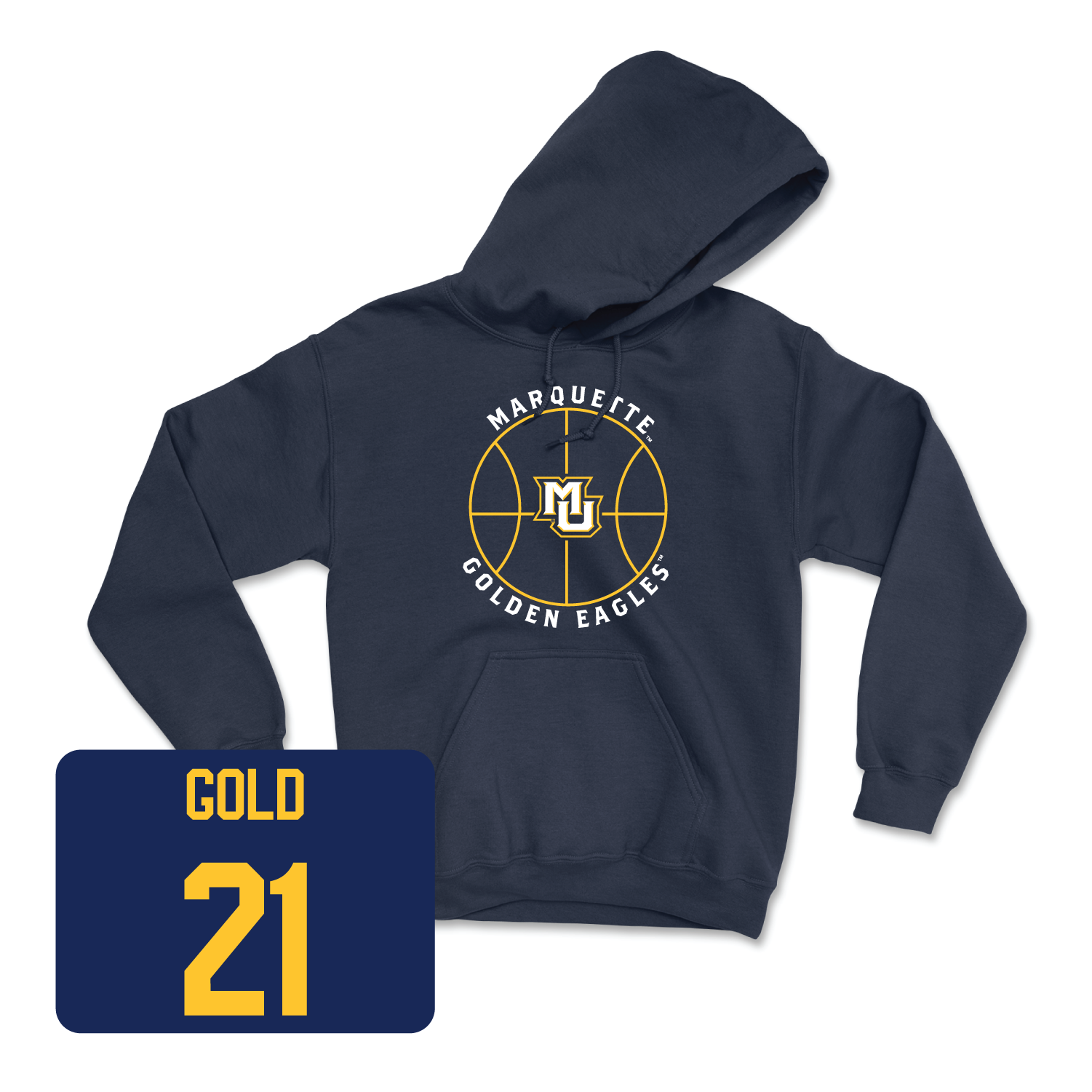 Navy Men's Basketball Hardwood Hoodie Medium / Ben Gold | #21