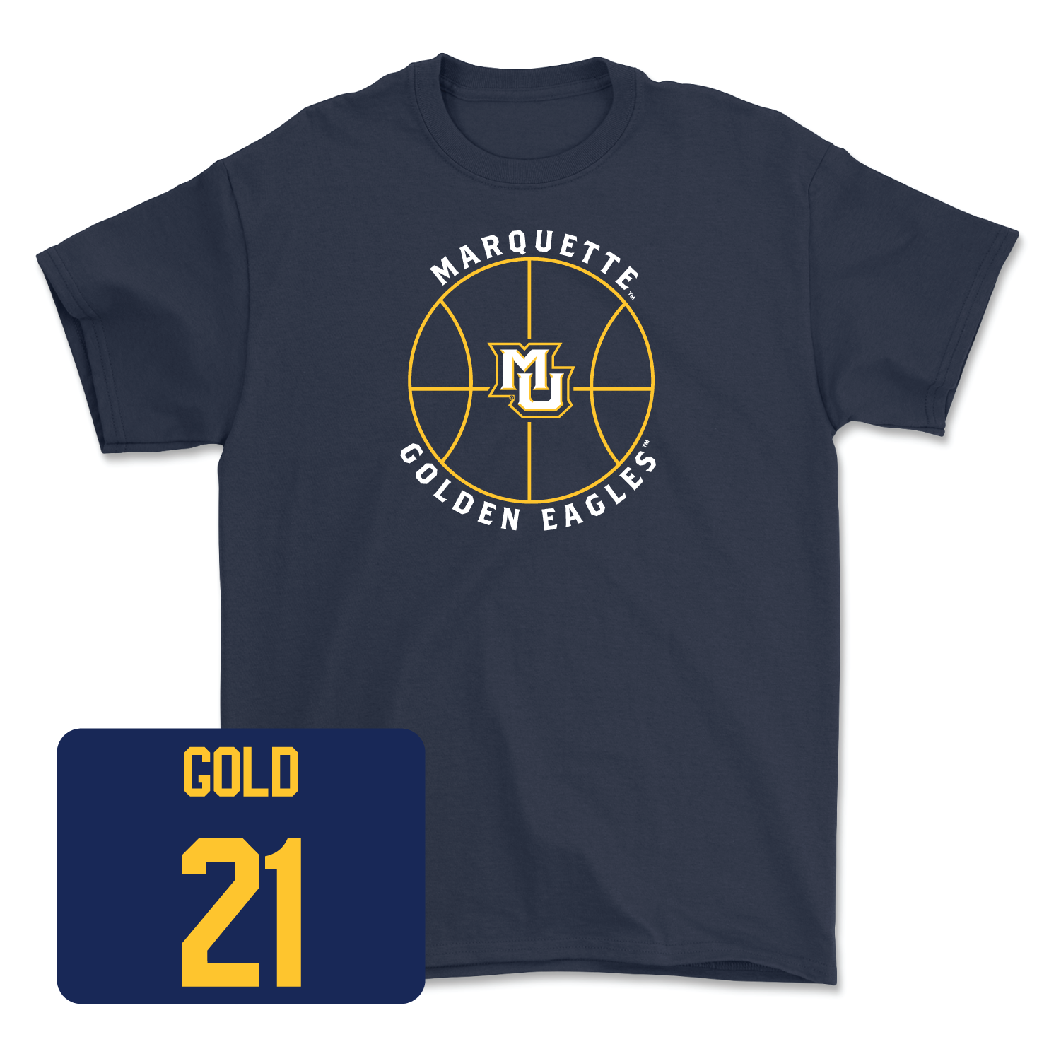 Navy Men's Basketball Hardwood Tee Small / Ben Gold | #21