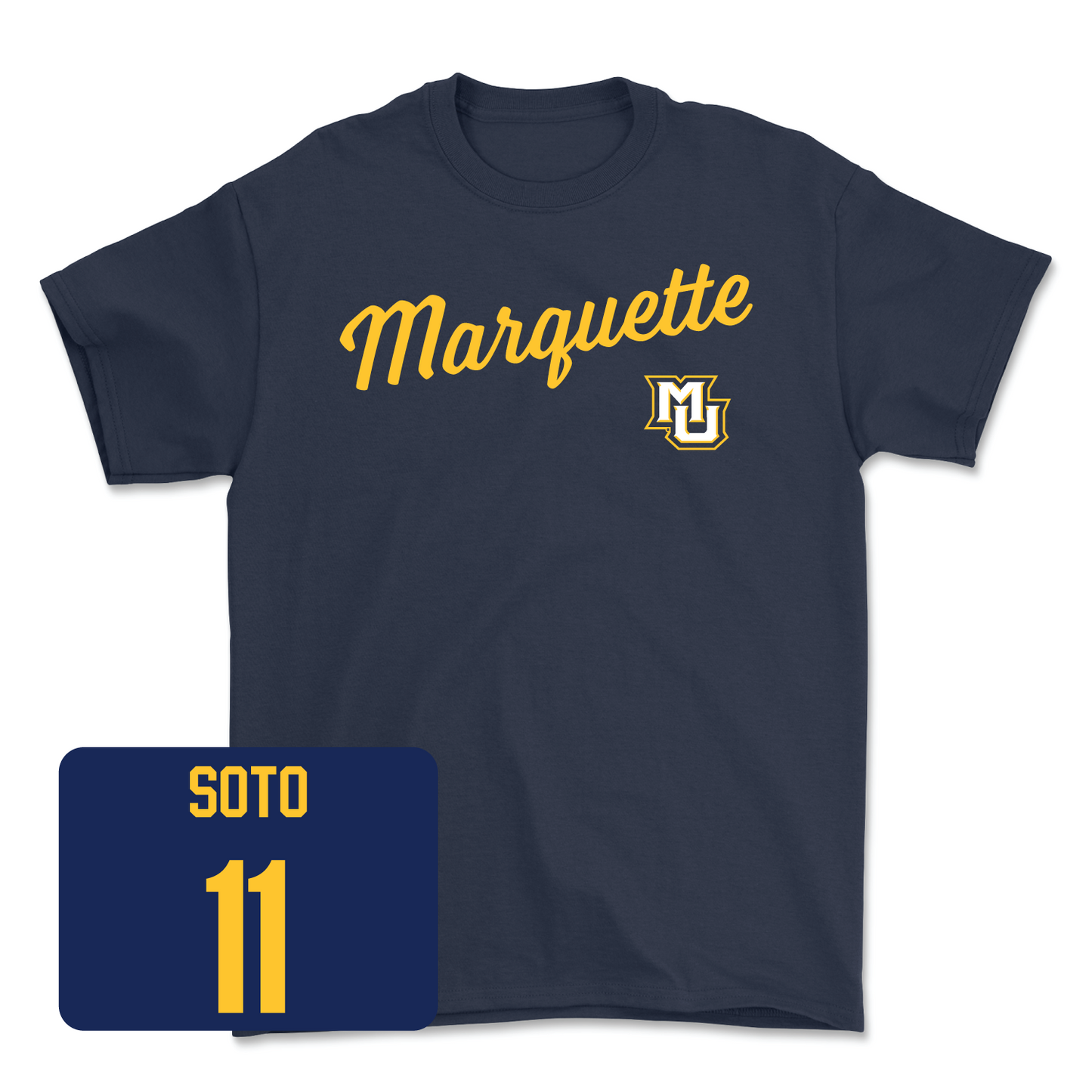 Navy Men's Soccer Script Tee - Donovan Jones