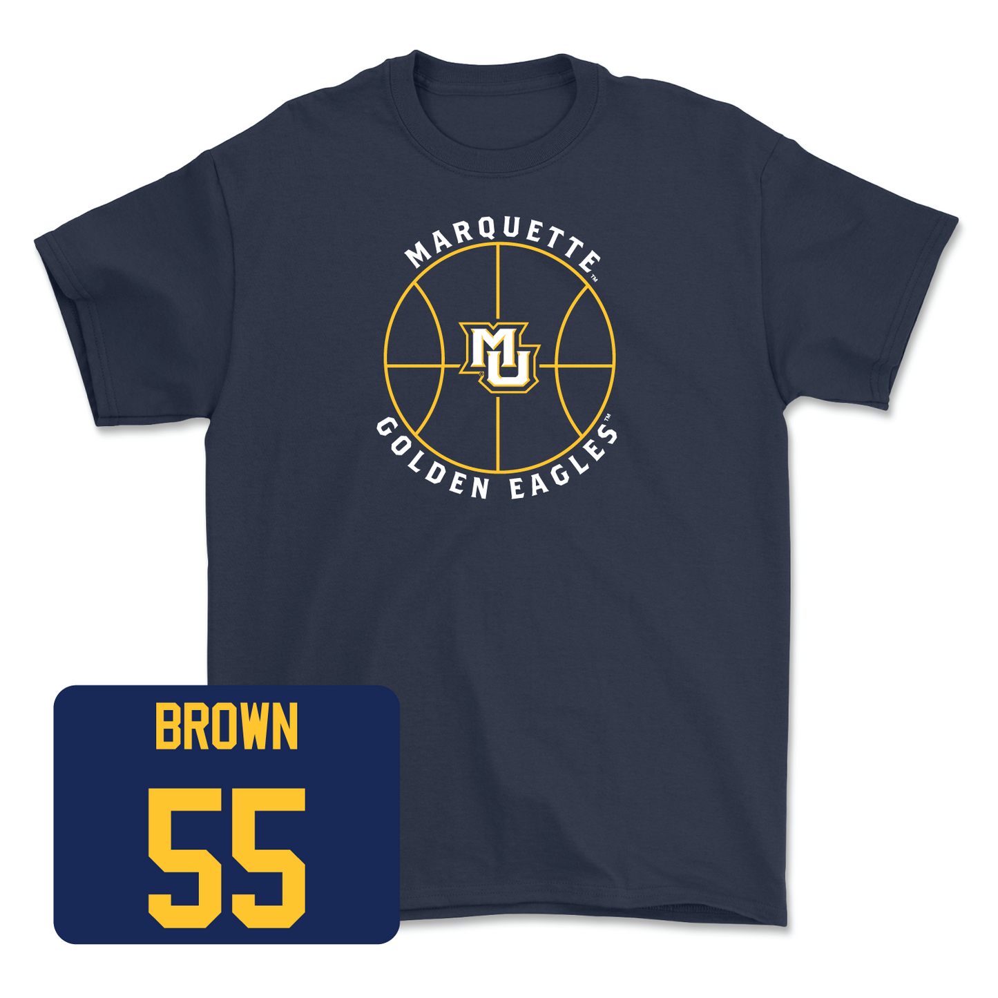 Navy Men's Basketball Hardwood Tee Small / Cameron Brown | #55