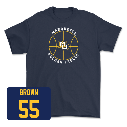 Navy Men's Basketball Hardwood Tee - Cameron Brown