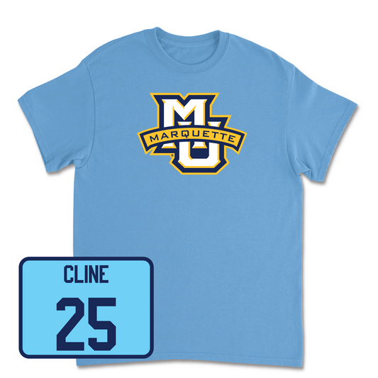 Championship Blue Women's Soccer Marquette Tee Youth Small / Caroline Cline | #25