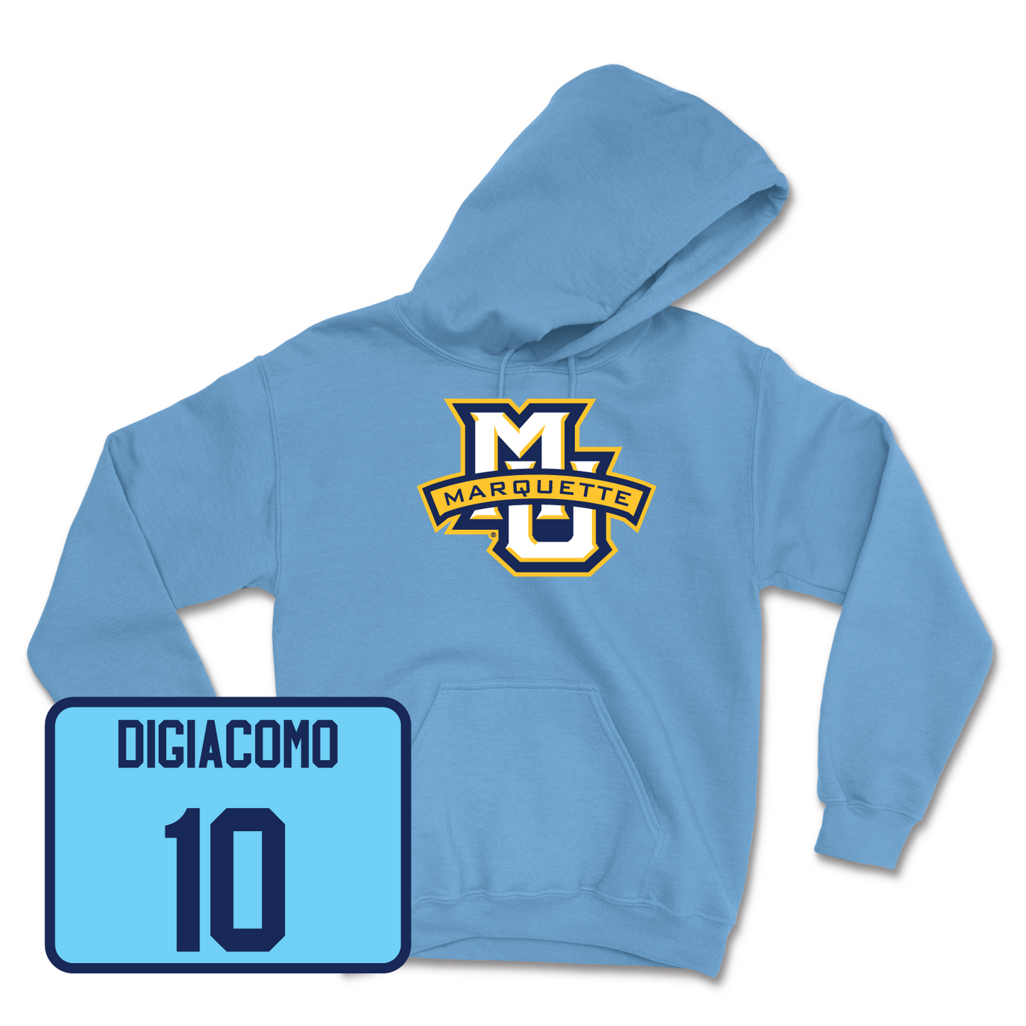 Championship Blue Men's Lacrosse Marquette Hoodie Small / Charlie DiGiacomo | #10