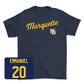 Navy Men's Lacrosse Script Tee Small / Cole Emmanuel | #20