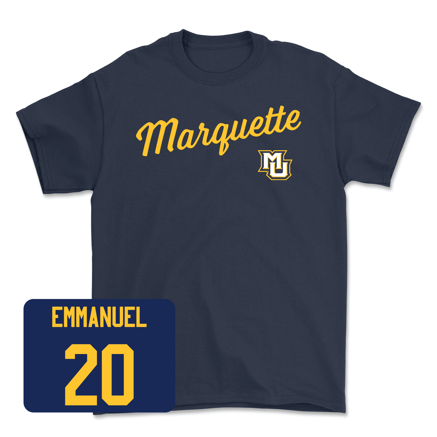 Navy Men's Lacrosse Script Tee Youth Medium / Cole Emmanuel | #20