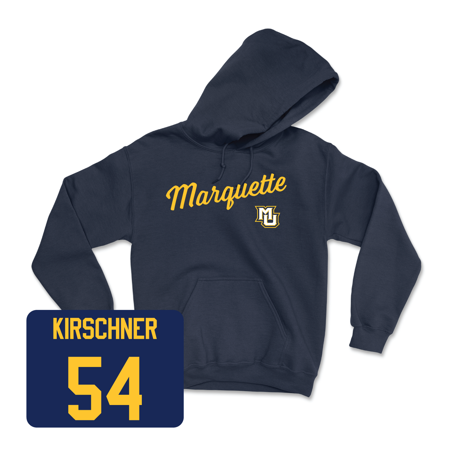 Navy Men's Lacrosse Script Hoodie Small / Christopher Kirschner | #54