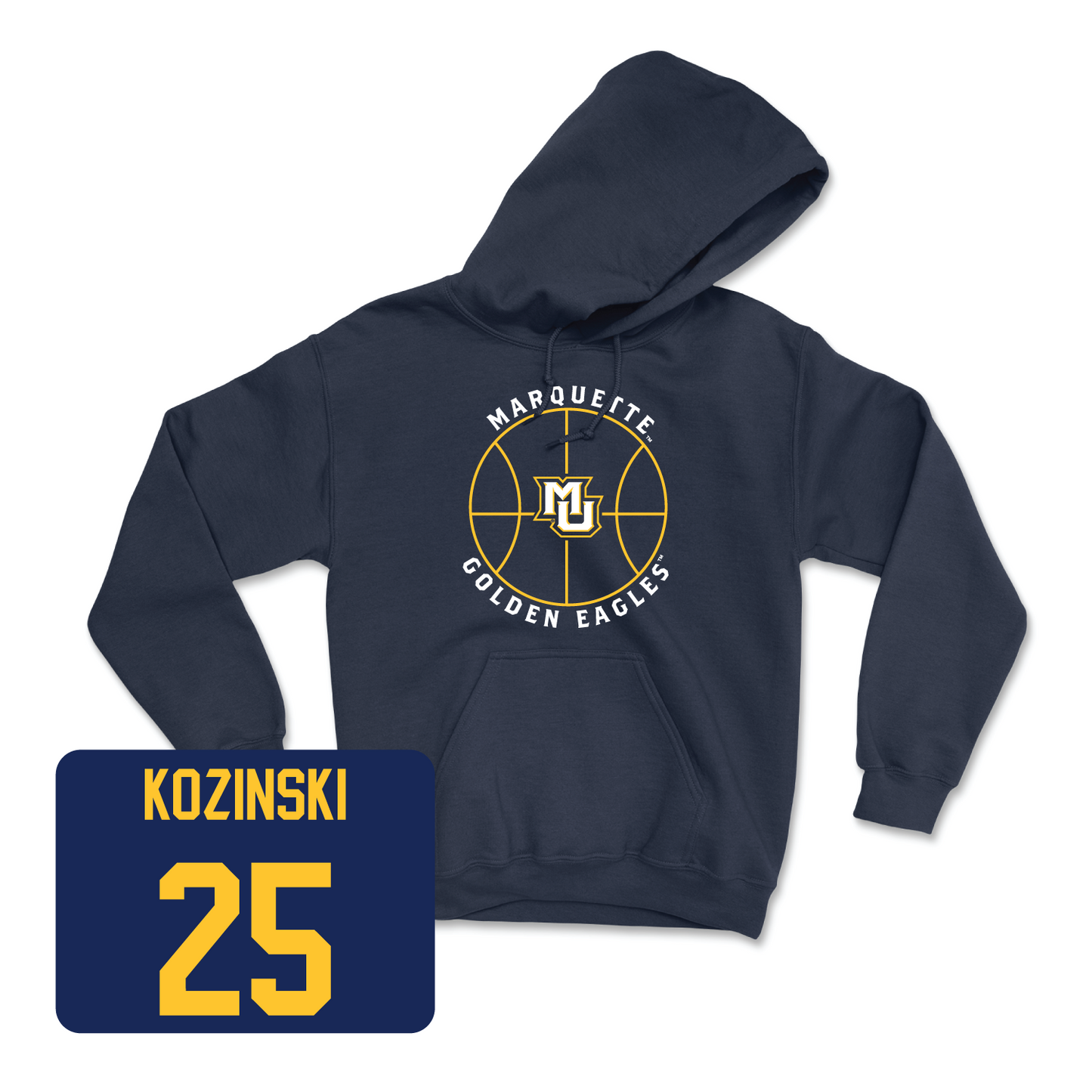 Navy Men's Basketball Hardwood Hoodie Small / Caleb Kozinski | #25