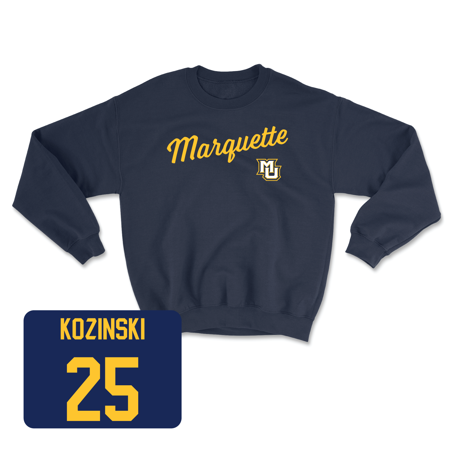 Navy Men's Basketball Script Crew Medium / Caleb Kozinski | #25