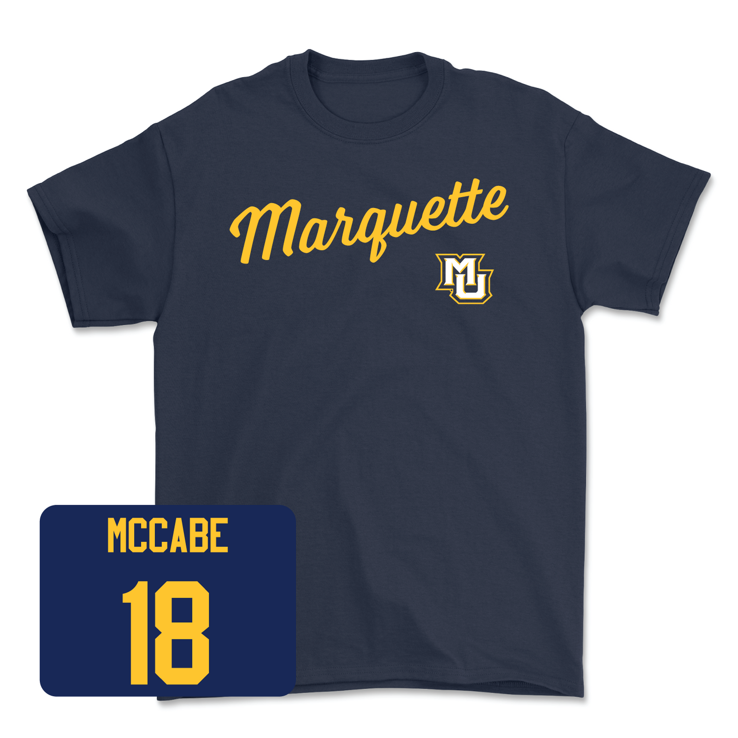 Navy Men's Lacrosse Script Tee Small / Conor McCabe | #18