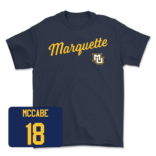 Navy Men's Lacrosse Script Tee Youth Small / Conor McCabe | #18
