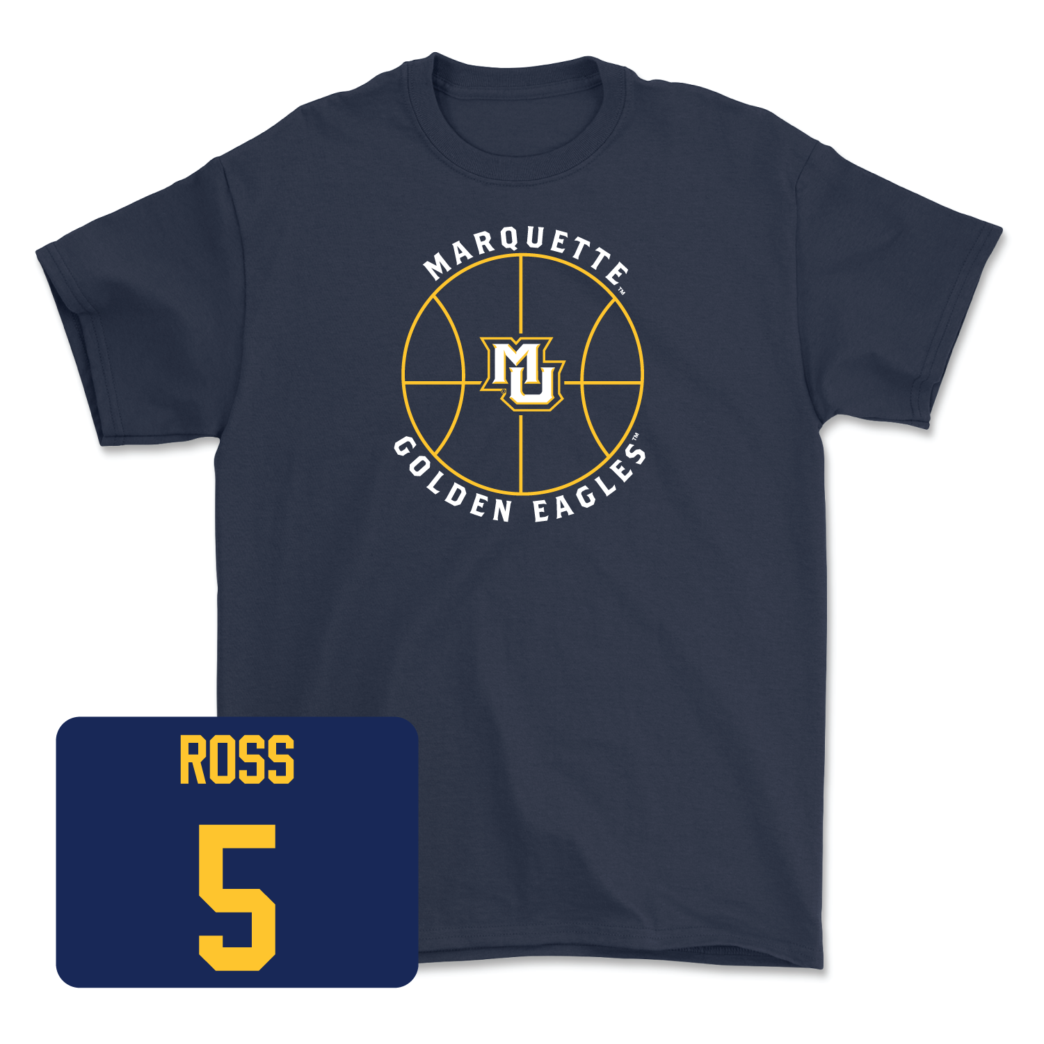 Navy Men's Basketball Hardwood Tee Small / Chase Ross | #5