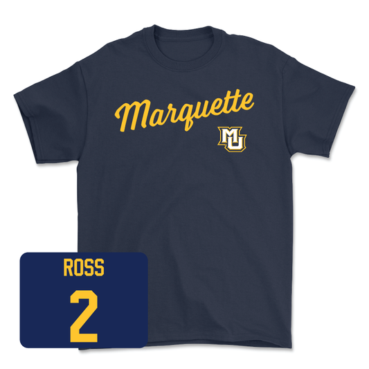 Navy Men's Basketball Script Tee - Chase Ross