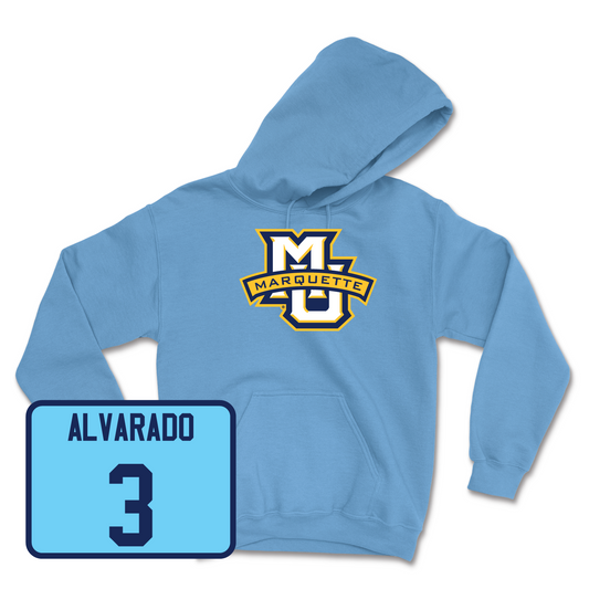 Championship Blue Men's Soccer Marquette Hoodie Youth Small / Diegoarmando Alvarado | #3