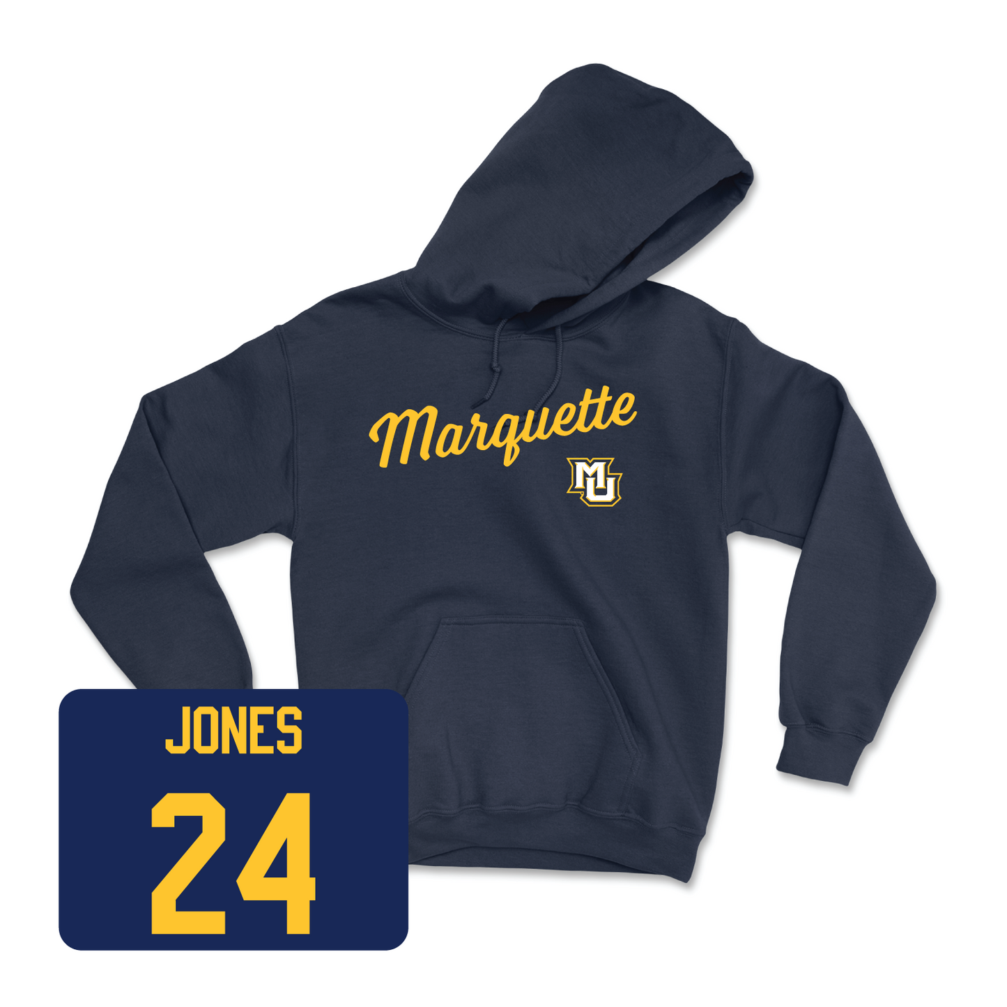 Navy Men's Soccer Script Hoodie - Donovan Jones