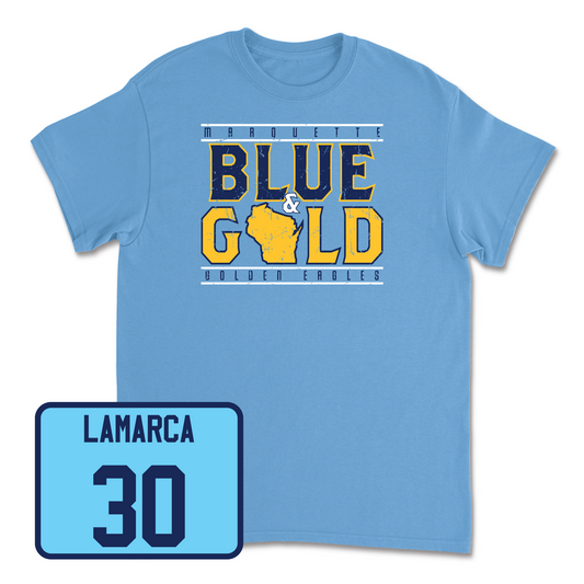 Championship Blue Men's Lacrosse State Tee Youth Small / David Lamarca | #30