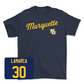 Navy Men's Lacrosse Script Tee Small / David Lamarca | #30