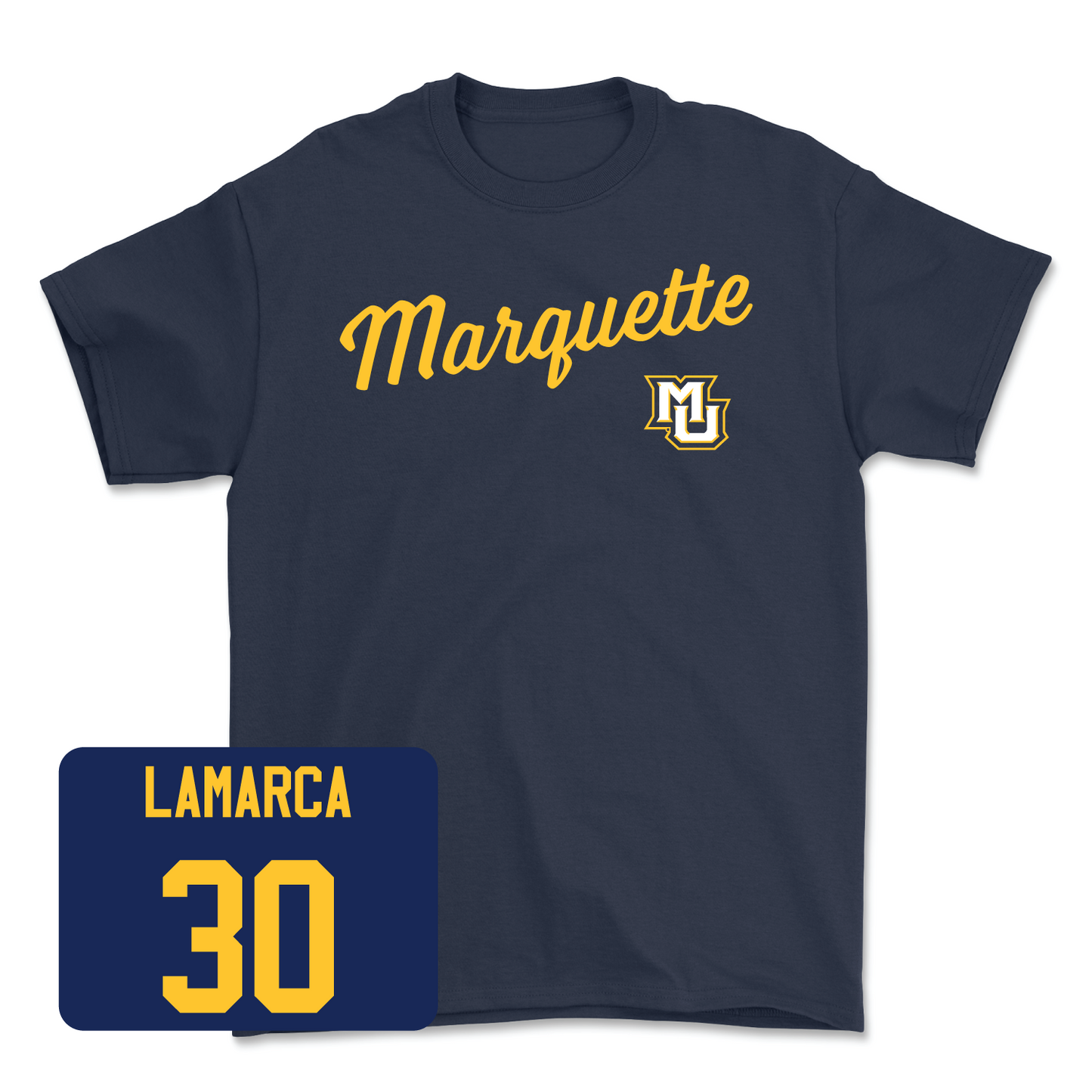 Navy Men's Lacrosse Script Tee - David Lamarca