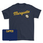 Navy Track & Field Script Tee Small / Emily Capper