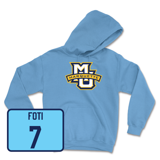 Championship Blue Women's Volleyball Marquette Hoodie Youth Small / Ella Foti | #7