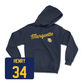 Navy Women's Lacrosse Script Hoodie Small / Ellie Henry | #34