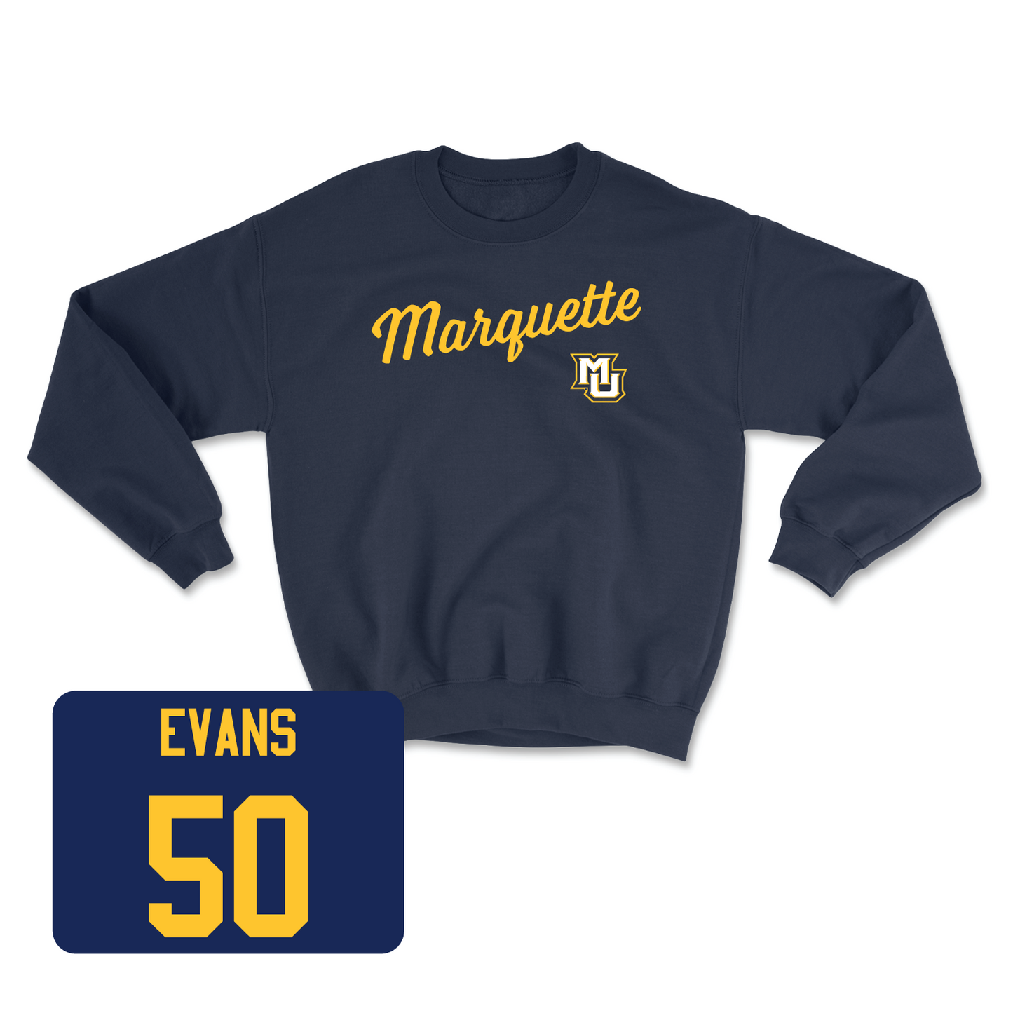 Navy Men's Lacrosse Script Crew 2 3X-Large / Grant Evans | #50