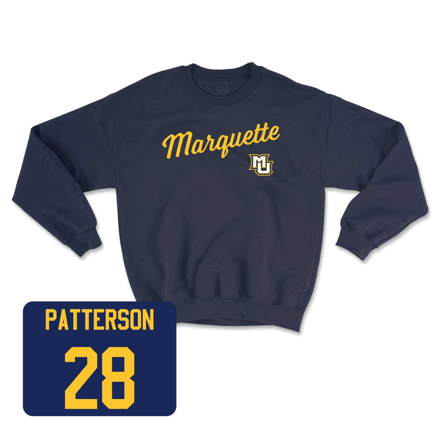 Navy Men's Lacrosse Script Crew 2 Youth Small / Holden Patterson | #28