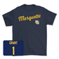 Navy Men's Lacrosse Script Tee 2 Small / Jamie Grant | #1