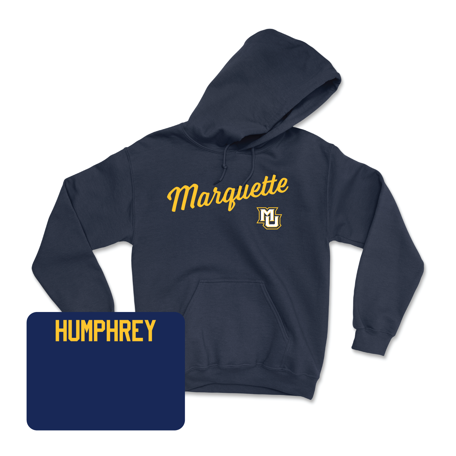 Navy Track & Field Script Hoodie Large / Jared Humphrey