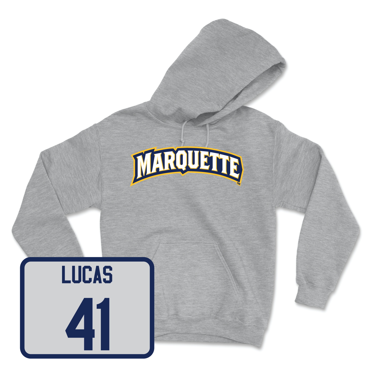 Sport Grey Men's Basketball Wordmark Hoodie Small / Jonah Lucas | #41