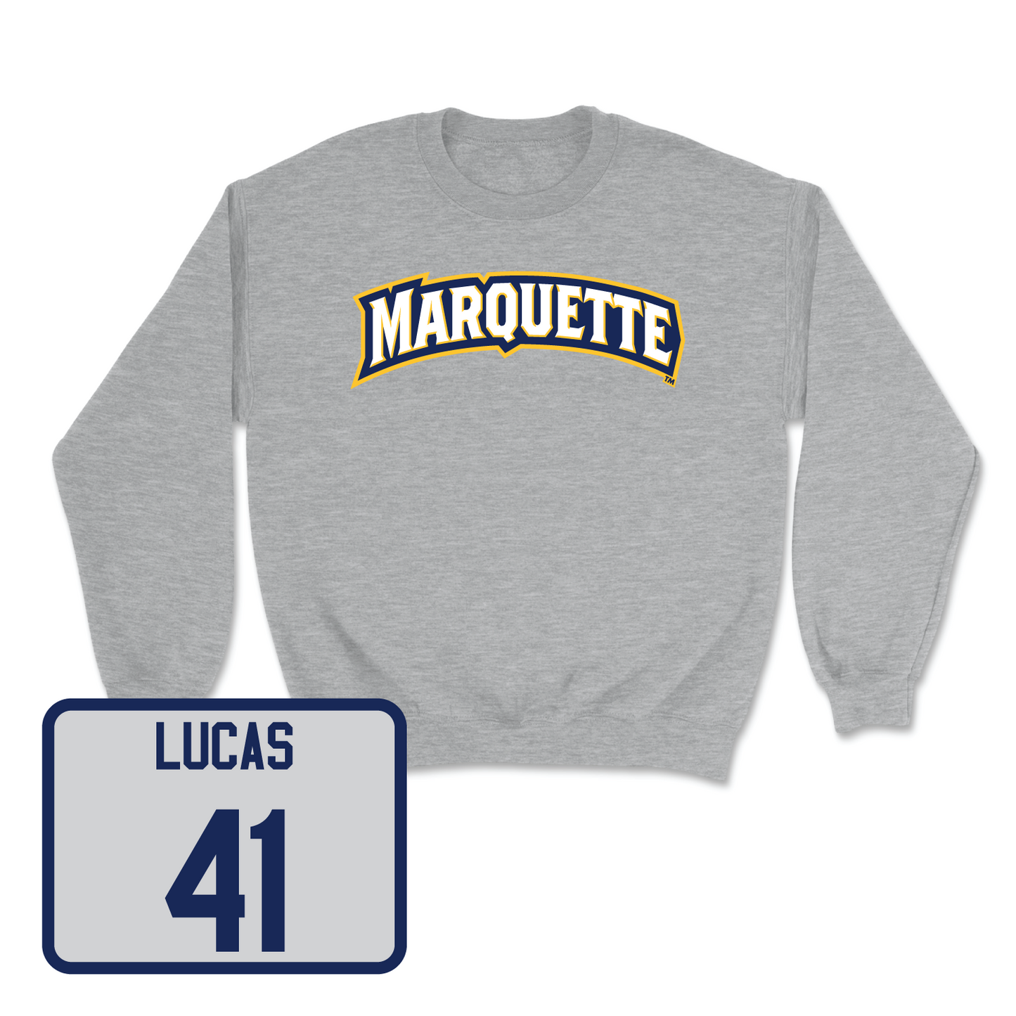 Sport Grey Men's Basketball Wordmark Crew Small / Jonah Lucas | #41