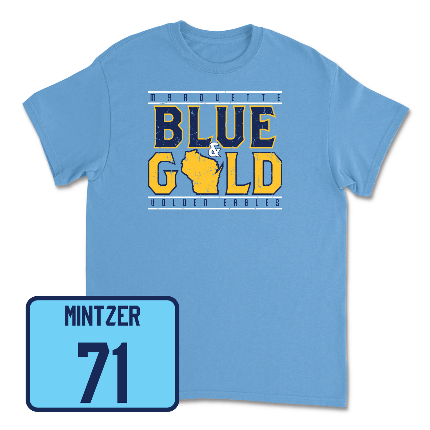 Championship Blue Men's Lacrosse State Tee 3 Youth Medium / Justin Mintzer | #71