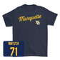 Navy Men's Lacrosse Script Tee - Lucas Lawas