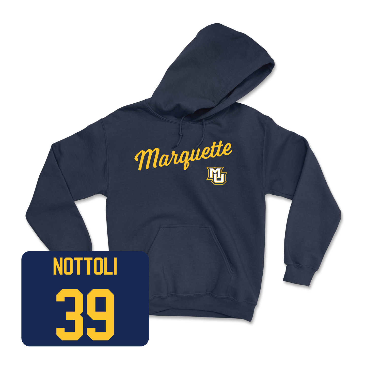 Navy Men's Lacrosse Script Hoodie - Jacob Nottoli