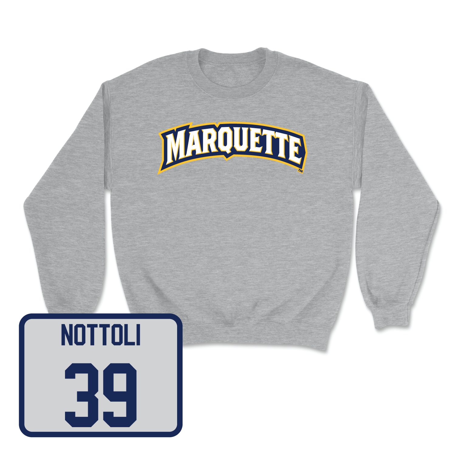 Sport Grey Men's Lacrosse Wordmark Crew 2 Small / Jacob Nottoli | #39