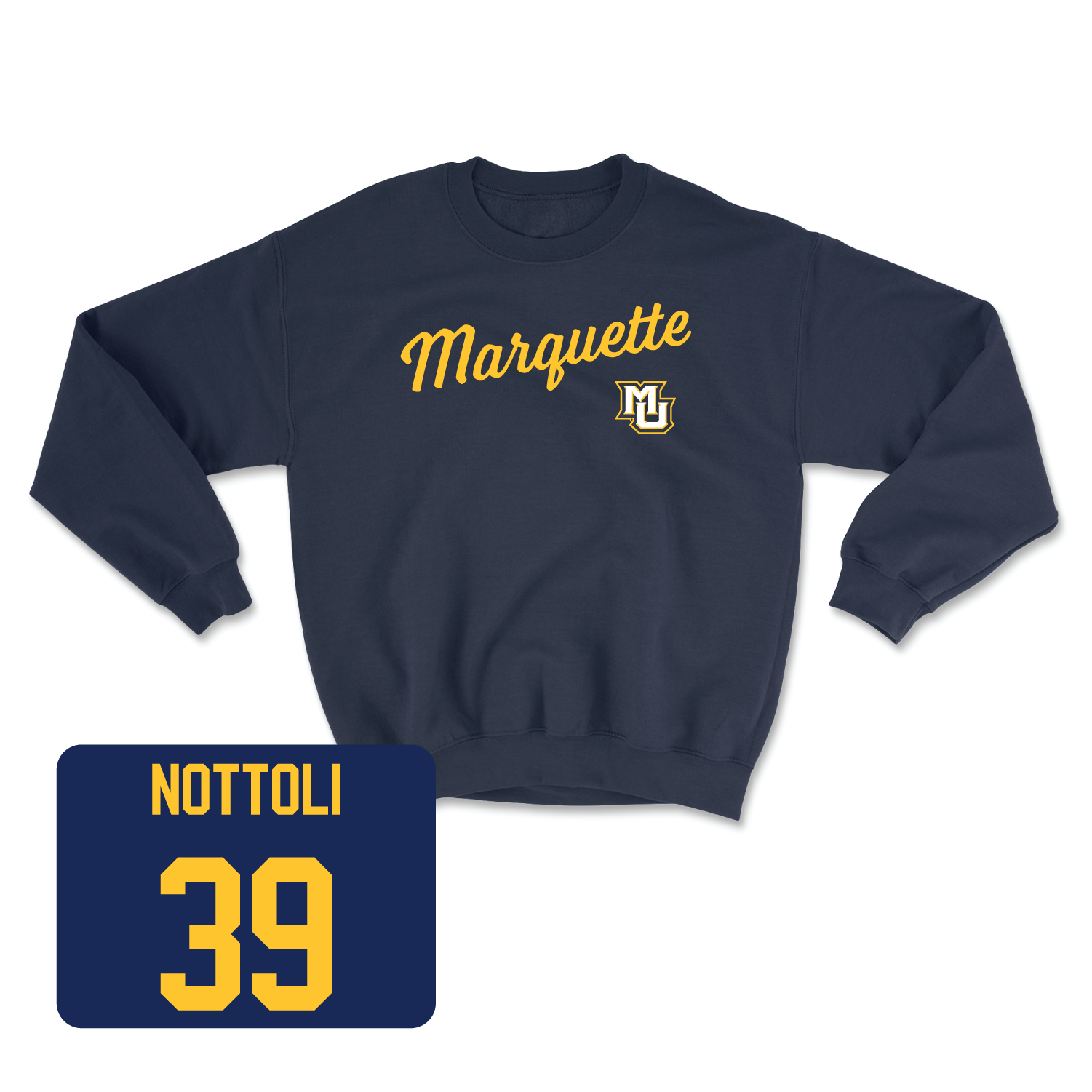 Navy Men's Lacrosse Script Crew 2 Small / Jacob Nottoli | #39