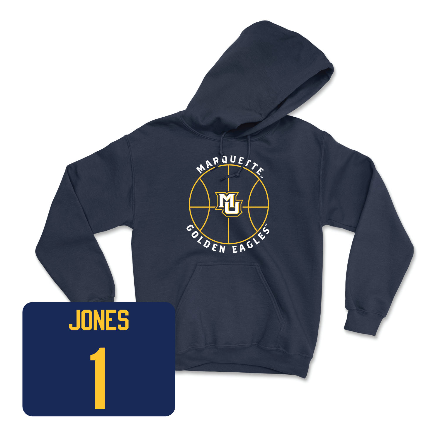 Navy Men's Basketball Hardwood Hoodie Medium / Kameron Jones | #1