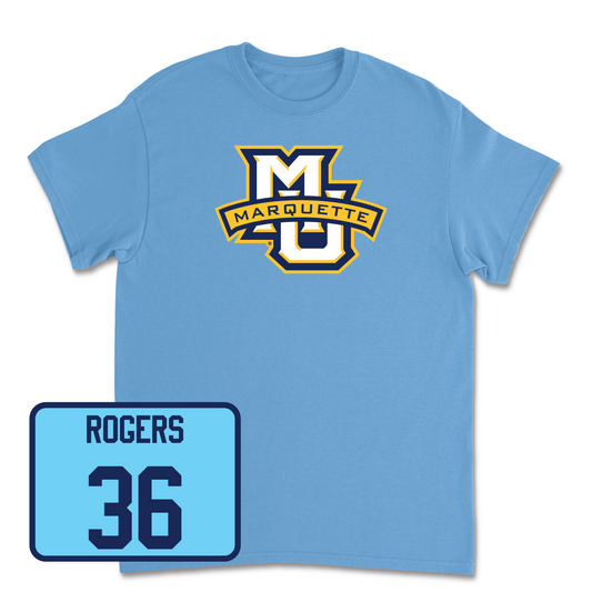 Championship Blue Men's Lacrosse Marquette Tee 3 Youth Small / Kayden Rogers | #36