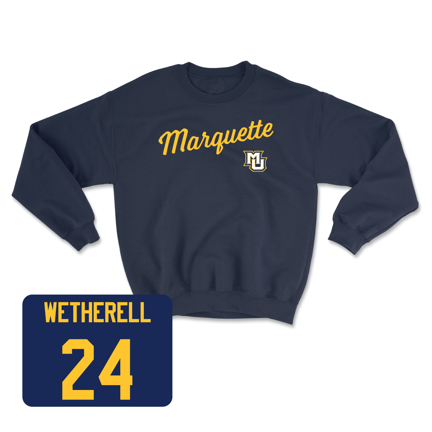 Navy Women's Soccer Script Crew 2 Large / Katrina Wetherell | #24