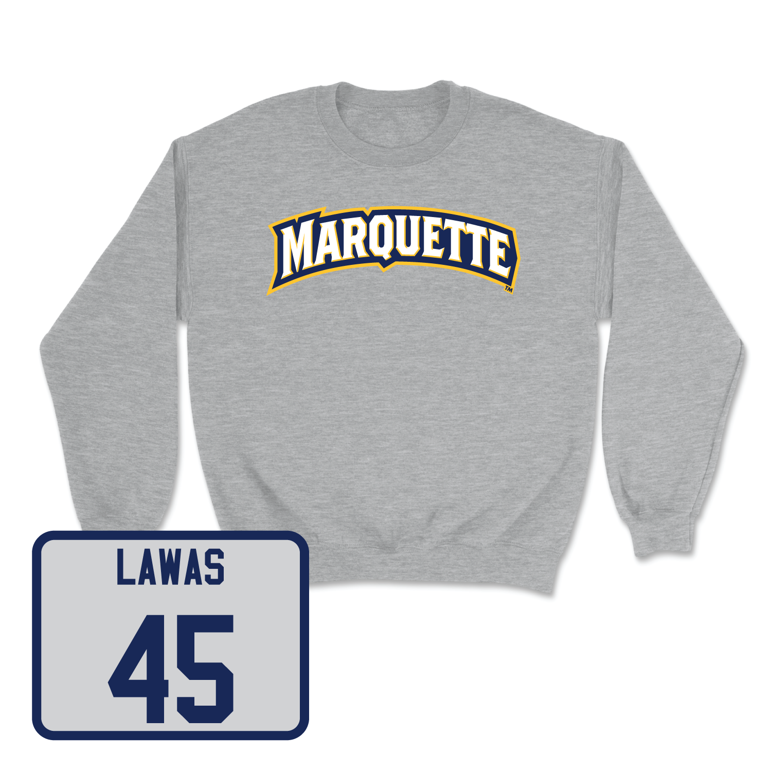 Sport Grey Men's Lacrosse Wordmark Crew 3 Small / Lucas Lawas | #45