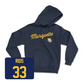 Navy Men's Lacrosse Script Hoodie 3 Medium / Luke Rios | #33