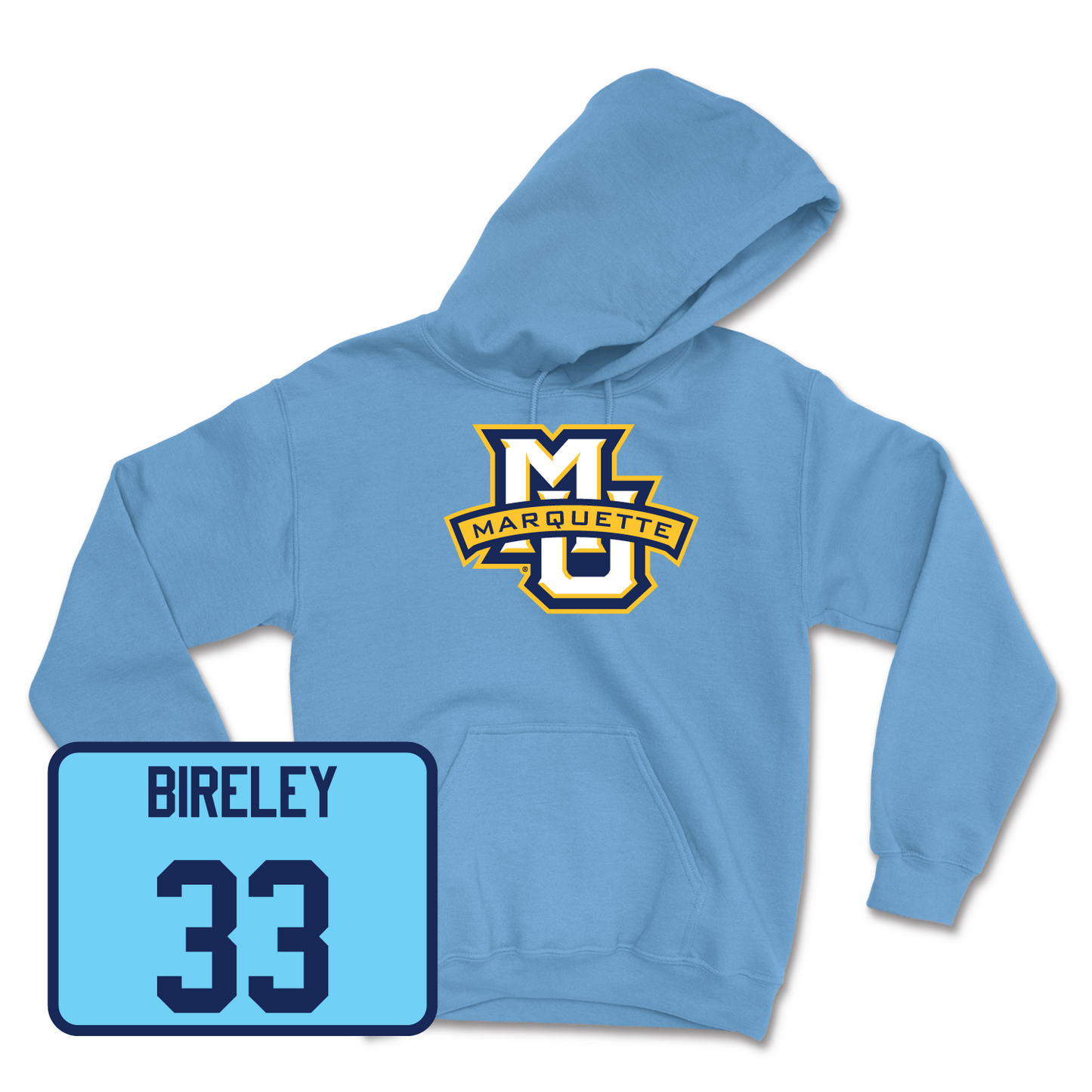 Championship Blue Women's Lacrosse Marquette Hoodie 2 Youth Medium / Meg Bireley | #33