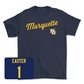 Navy Women's Soccer Script Tee - Maggie Starker