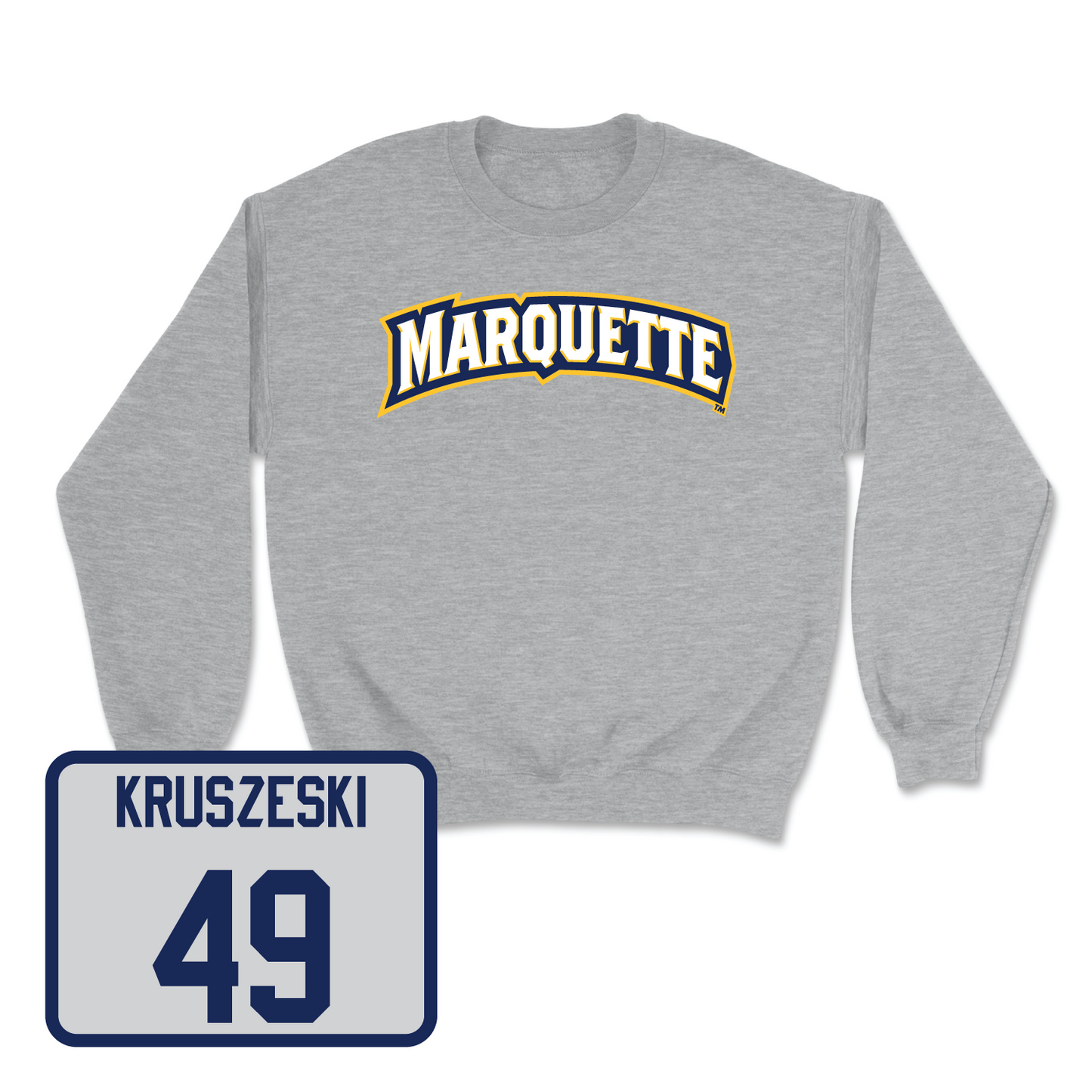 Sport Grey Men's Lacrosse Wordmark Crew 3 Small / Max Kruszeski | #49