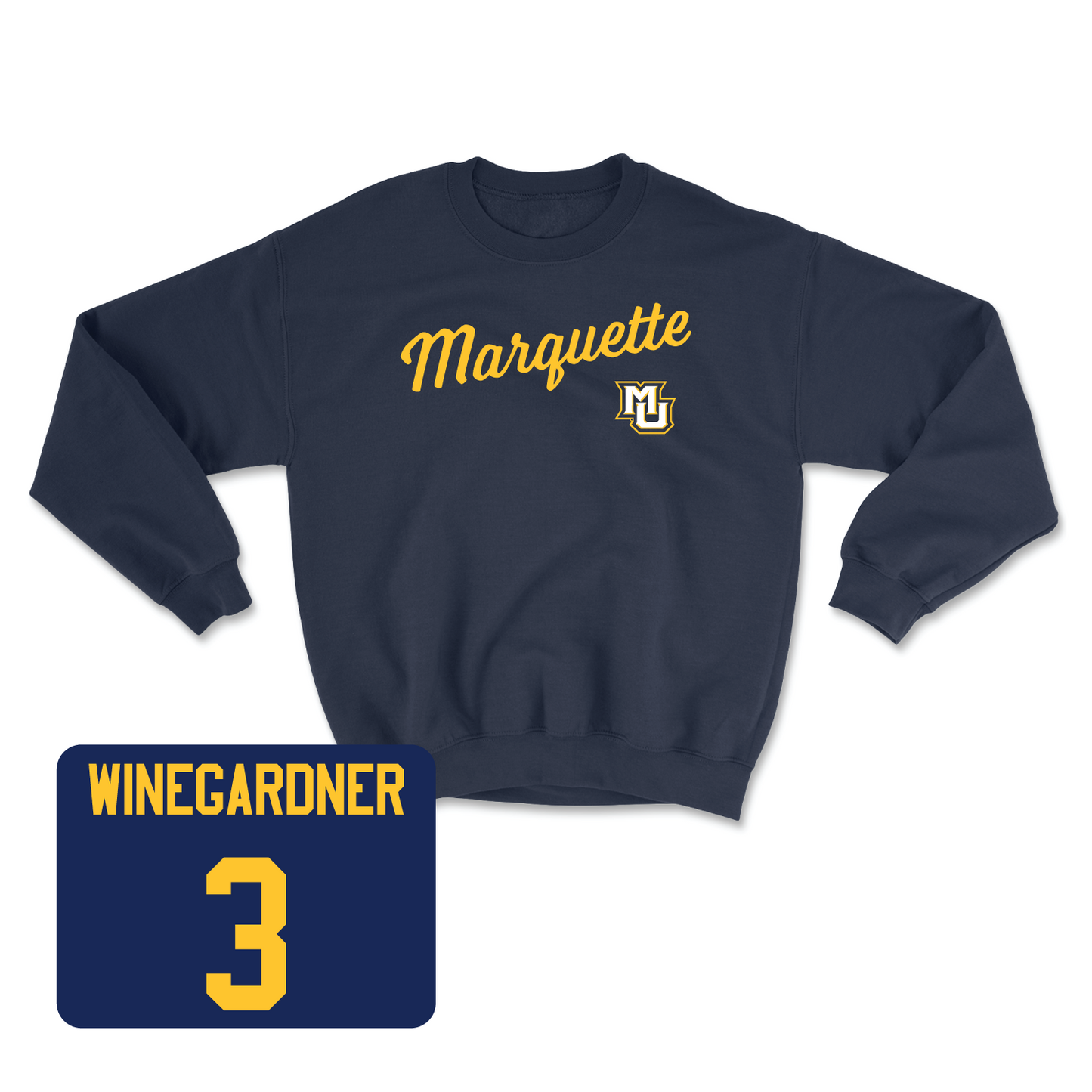 Navy Men's Lacrosse Script Crew 3 Small / Matthew Winegardner | #3