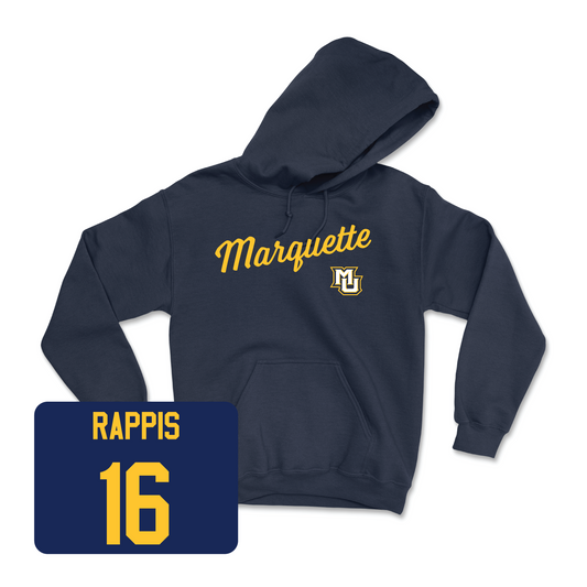 Navy Men's Lacrosse Script Hoodie - Nolan Rappis