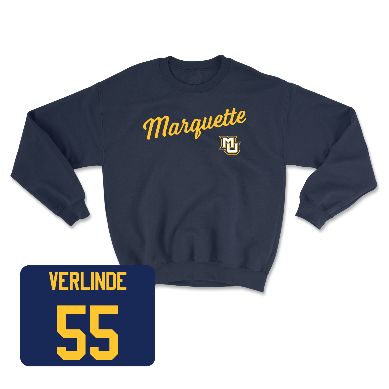 Navy Men's Lacrosse Script Crew 4 Youth Small / Noah Verlinde | #55